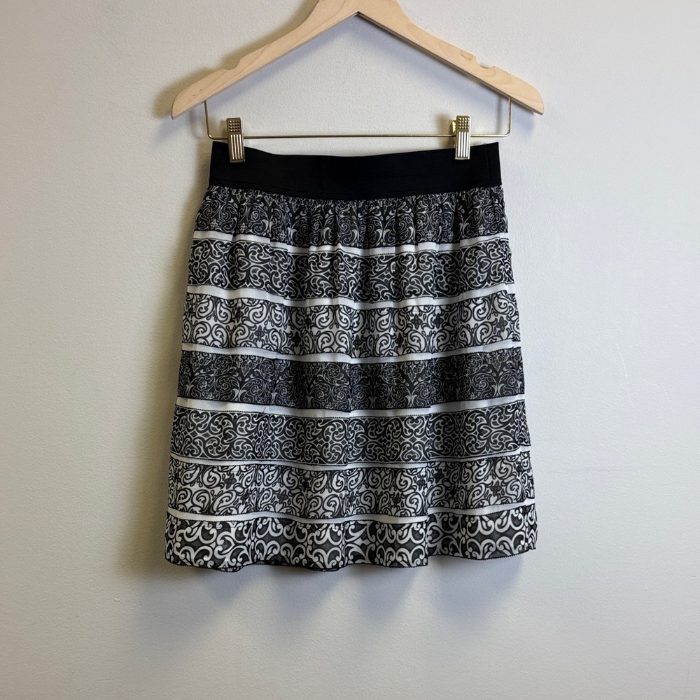 White House Black Market Patterned Mini Skirt